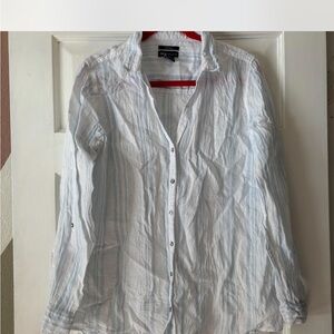 Jones New York Light Blue Casual Button Down Shirt